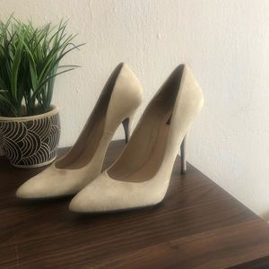 ALL SAINTS camel suede heels